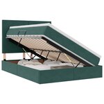 vidaXL Lit de rangement LED avec matelas Vert foncé 140 x 200 cm