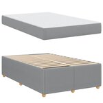 vidaXL Cadre de lit avec matelas Gris clair 120 x 190 cm tissu