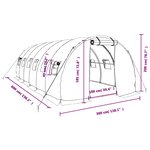 vidaXL Serre avec cadre en acier vert 18 m² 6x3x2 m