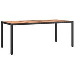 vidaXL Ensemble de bistro de jardin 7 Pièces coussins noir poly rotin