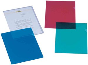 Boite de 100 Pochettes Coins A4 en polypropylène grainé 12/100 Assorties OXFORD
