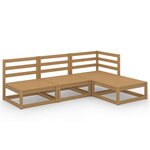 vidaXL Salon de jardin 4 Pièces marron miel bois de pin massif