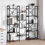 vidaXL Étagère Chêne noir 156 x 25 x 167.5 cm Bois d'ingénierie