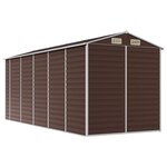 vidaXL Abri de jardin marron 191 x 470 x 198 cm en acier galvanisé