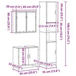 vidaXL Ensemble de meubles de salle de bain 3 Pièces Sonoma gris