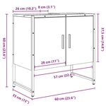 vidaXL Armoire lavabo de salle de bain vieux bois 60x33x60 cm