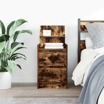 vidaXL Table de chevet avec 2 tiroirs chêne fumé 38x34x80 cm