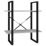 vidaXL Bibliothèque à 2 niveaux Gris béton 60x30x70 cm bois ingénierie