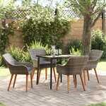 vidaXL Ensemble de salle à manger de jardin 5 pièces en Gris Poly Rattan