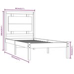 vidaXL Cadre de lit bois massif 75x190 cm petit simple