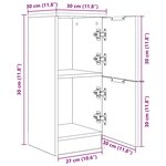 vidaXL Buffets 2 Pièces en Chêne Noir  30x30x70 cm  Fabriqué en Bois d'Ingénierie