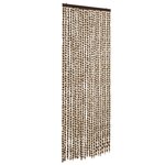 vidaXL Rideau anti-mouches beige et marron 90x200 cm chenille