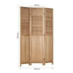 Paravent 3 pans en bois rotin marron
