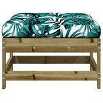 vidaXL Repose-pieds de jardin et coussins lot de 2 bois pin imprégné