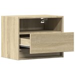 vidaXL Table de chevet murale avec lumières LED chêne sonoma