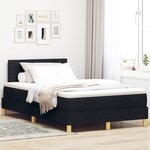 vidaXL Lit ressort avec matelas noir 120x200 cm tissu