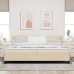 vidaXL Lit boxspring avec matelas Crème 200 x 200 cm tissu