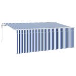 vidaXL Auvent Rétractable Bleu et Blanc 400 x 200 cm