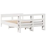 vidaXL Cadre de lit sans matelas blanc 135x190 cm bois de pin massif