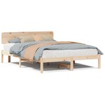 vidaXL Cadre de lit avec tête de lit 160x200 cm Bois de pin massif