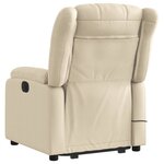 vidaXL Fauteuil inclinable de massage Crème Tissu