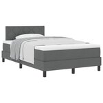 vidaXL Lit à ressorts avec tête de lit Gris foncé 120 x 190 cm tissu