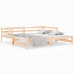 vidaXL Lit coulissant 2x(80x200) cm Bois de pin massif