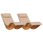 vidaXL Transat 2 Pièces Marron 60 x 154 x 74 cm Bois d'acacia massif