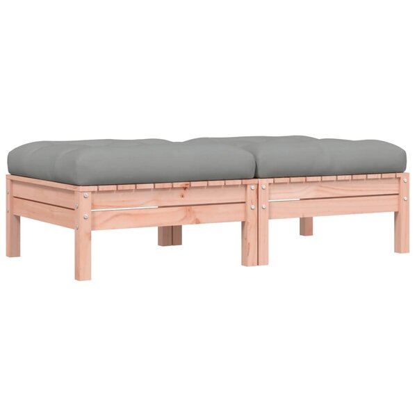 vidaXL Repose-pieds de jardin et coussins lot de 2 bois massif douglas