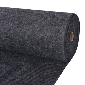 vidaXL Tapis strié pour exposition 1 2x15 m Anthracite