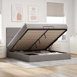VidaXL Cadre de lit ottoman avec matelas taupe 200x200cm tissu