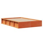 vidaXL Cadre de lit avec stockage Marron cire 120 x 200 cm Bois massif
