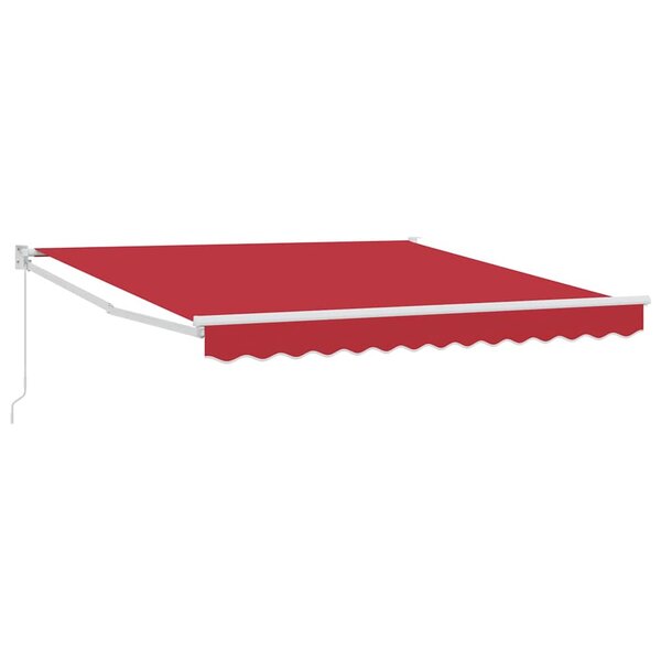 vidaXL Auvent Rétractable Rouge 350 x 250 cm Polyester et Aluminium