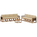 vidaXL Ensemble de canapés d'extérieur 9 pc Naturel et Beige