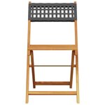 vidaXL Chaises de bistrot lot de 2 noir bois massif d'acacia et rotin