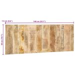 vidaXL Tête de lit 140 cm bois de manguier brut massif
