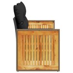 vidaXL Canapé de jardin avec coussins 2 places noir résine tressée