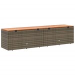 vidaXL Boîte de rangement de jardin gris résine tressée bois d'acacia