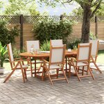 vidaXL Chaises pliables de jardin lot de 6 bois d'acacia et textilène
