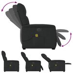 vidaXL Fauteuil inclinable de massage électrique Noir Tissu