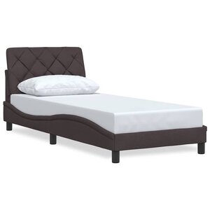 vidaXL Cadre de lit sans matelas marron foncé 90x190 cm tissu