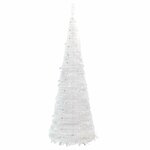 vidaXL Sapin de Noël artificiel escamotable 150 LED blanc 180 cm