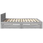 vidaXL Cadre de lit tête de lit sans matelas sonoma gris 200x200 cm
