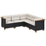 vidaXL Salon de jardin 5 Pièces avec coussins noir résine tressée