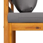 vidaXL Canapé central sectionnel avec coussin gris foncé Bois d'acacia