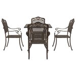 vidaXL Ensemble de tables de jardin 5 Pièces Bronze Aluminium coulé