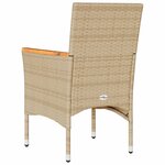 vidaXL Chaises de jardin avec coussins lot de 2 beige résine tressée
