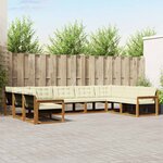 vidaXL Ensemble de canapés d'extérieur 9 pc Naturel et Crème