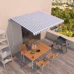 vidaXL Auvent rétractable automatique 400x350 cm Bleu et blanc