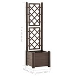 vidaXL Jardinière avec treillis 43x43x142 cm PP Moka